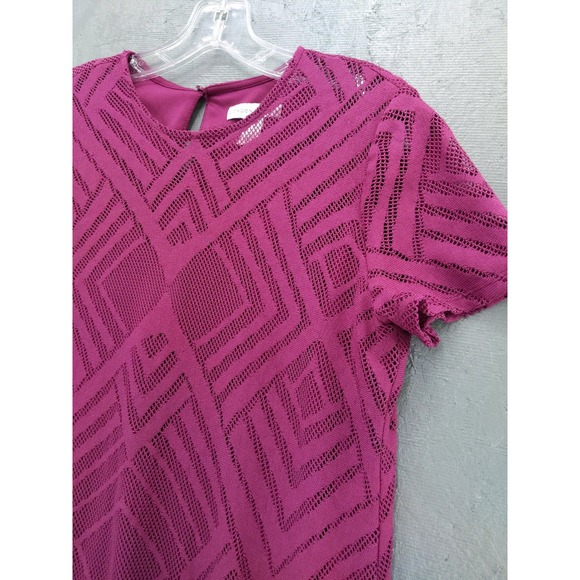 London Times Purple Lace Overlay Dress Geometric Pattern Women's‎ Size 12 - Picture 4 of 10